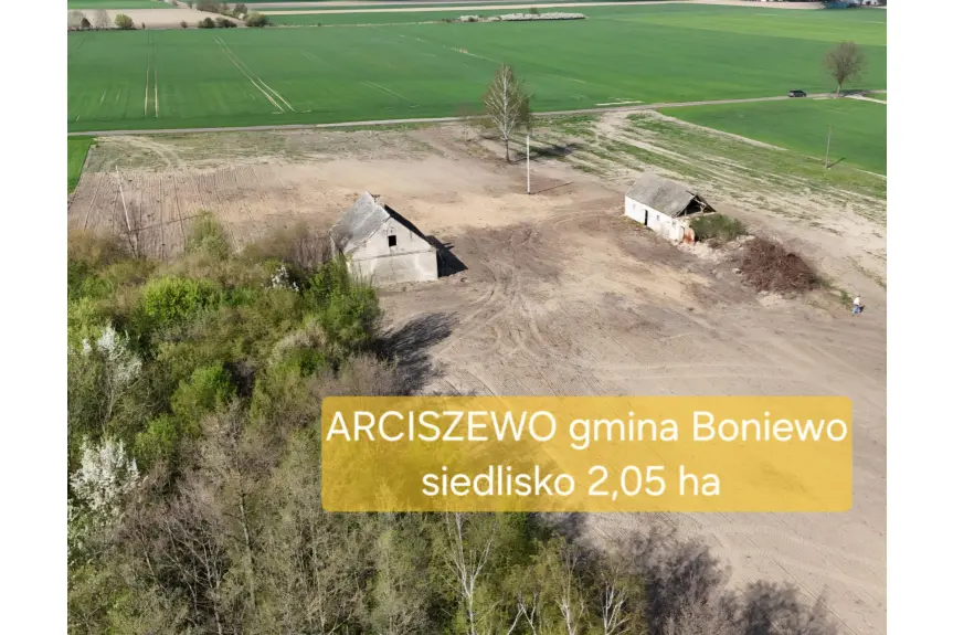 włocławski, Boniewo, Arciszewo, Działka - siedlisko w Arciszewie 2,05 ha gm. Boniewo