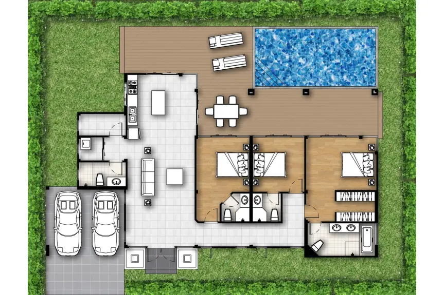 Prachuap Khiri Khan, Hua Hin, Riverside, Piękna Willa z basenem w Tajlandii 264 m2 TYP C